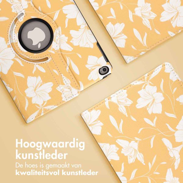imoshion 360° Draaibare Design Bookcase Apple iPad 6 (2018) 9.7 inch / iPad 5 (2017) 9.7 inch - Yellow Flowers