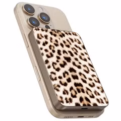 Selencia Vivid Powerbank 5.000 mAh - MagSafe en Qi2 - Desert Gold / Leopard