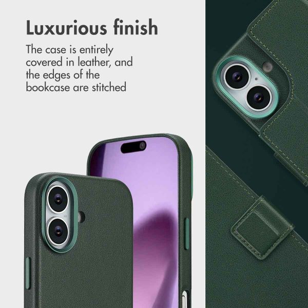 Accezz 2-in-1 Leather Bookcase with MagSafe Apple iPhone 17 - Cedar Green