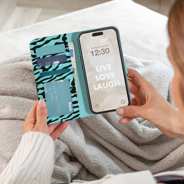 imoshion Design Bookcase Apple iPhone 11 - Black Blue Stripes