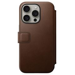 Nomad Modern Leather FolioBookcase Apple iPhone 15 Pro - Bruin
