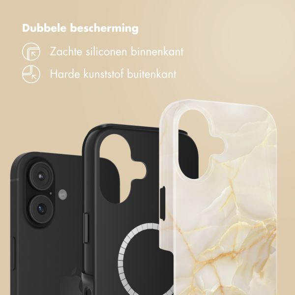 Selencia Vivid Backcover met MagSafe Apple iPhone 17 - Golden Beige Marble