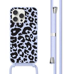 imoshion Siliconen design hoesje met koord iPhone 15 Pro - Animal Lila