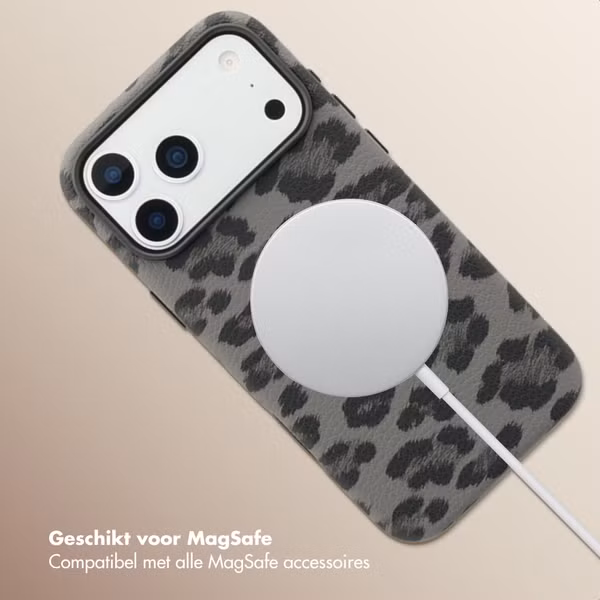 Selencia Sabi Backcover Panterprint met MagSafe Apple iPhone 17 Pro Max - Midnight Black