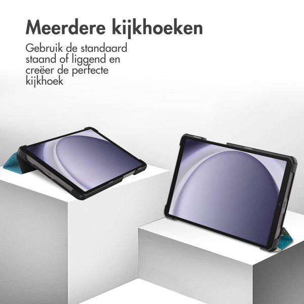 imoshion Design Trifold Bookcase Samsung Galaxy Tab A11 / A9 8.7 inch - Green Plant