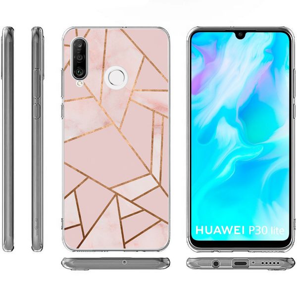 imoshion Design hoesje Huawei P30 Lite - Grafisch Koper / Roze