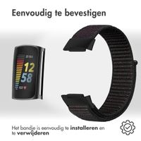 imoshion Nylon bandje Fitbit Charge 5 / Charge 6 - Maat L - Zwart