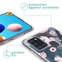 imoshion Design hoesje Samsung Galaxy A21s - Donut Eenhoorn - Roze