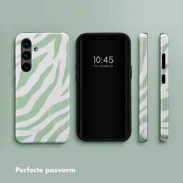 Selencia Vivid Tough Backcover Samsung Galaxy S24 - Colorful Zebra Sage Green