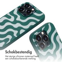 imoshion Siliconen design hoesje met koord iPhone 16 Pro Max - Petrol Green Groovy