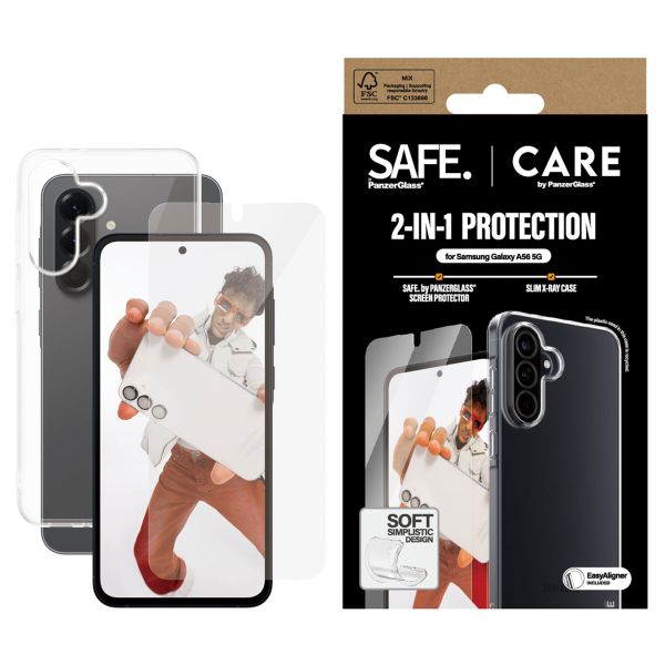 CARE by PanzerGlass Fashion Backcover XR + Ultra-Wide Fit Screenprotector incl. applicator Samsung Galaxy A56 - Transparant