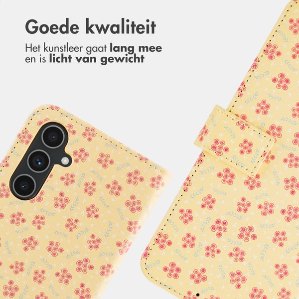 imoshion Design Bookcase Samsung Galaxy A55 - Sunny Yellow Petite Flowers