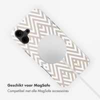 Selencia Vivid Tough Backcover met MagSafe Apple iPhone 16 - Beige Zigzag