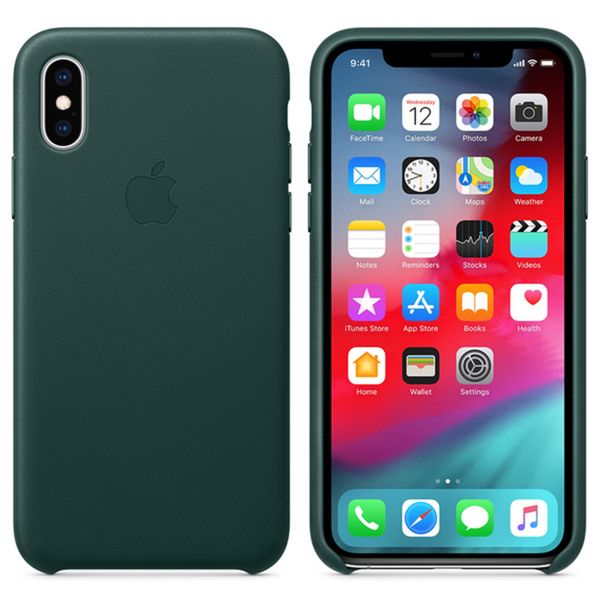 Apple Leather Backcover iPhone Xs - Forest Green