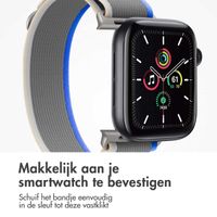 imoshion Nylon Trail bandje Apple Watch Series 1 t/m 9 / SE (38/40/41 mm) | Series 10 / 11 (42 mm) - Blue / Grey