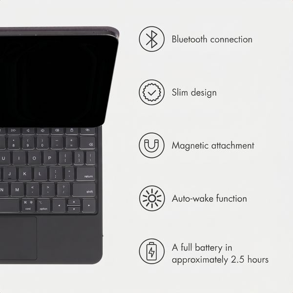 Accezz Magnetic Bluetooth Keyboard Apple iPad Pro 11 (2025) M5 / (2024) M4 - QWERTY / NL - Black