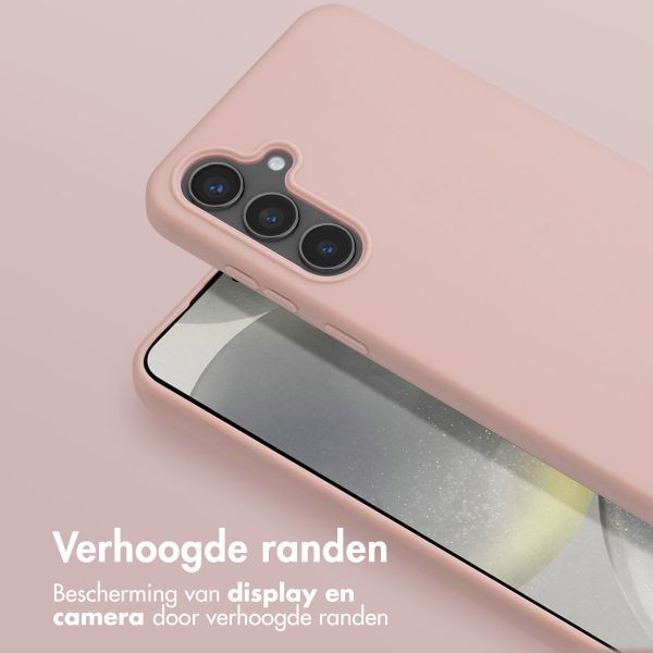 Selencia Siliconen hoesje met afneembaar koord Samsung Galaxy S24 FE - Sand Pink