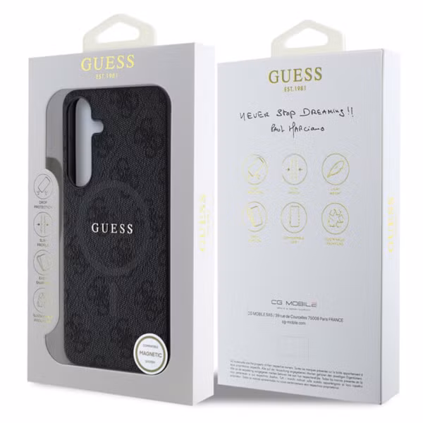 Guess Classic 4G Logo Backcover met MagSafe Samsung Galaxy S25 - Zwart