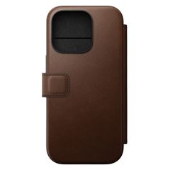 Nomad Modern Leather Folio Bookcase iPhone 16 Pro - Brown