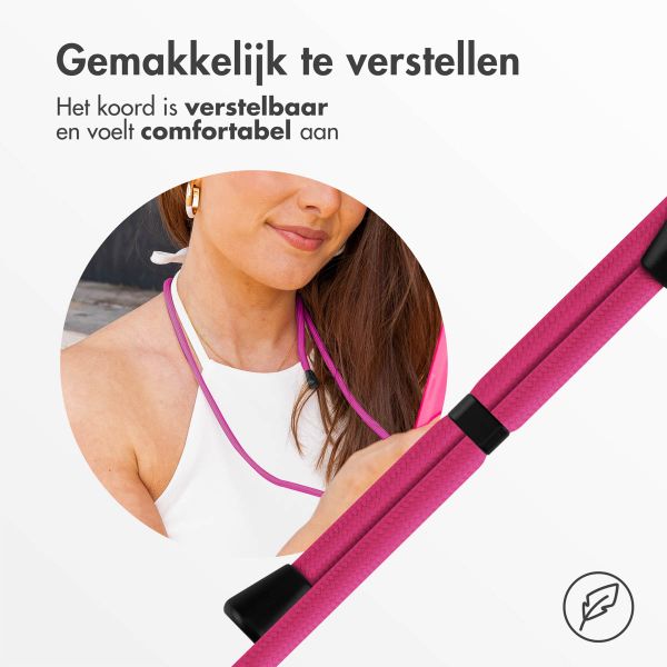 imoshion Siliconen hoesje met koord iPhone 14 - Fluor Roze
