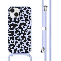 imoshion Siliconen design hoesje met koord Apple iPhone 13 - Animal Lila
