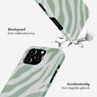 Selencia Vivid Tough Backcover met MagSafe iPhone 16 Pro - Colorful Zebra Sage Green