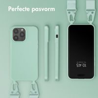 Selencia Siliconen hoesje met afneembaar koord Apple iPhone 14 Pro Max - Turquoise