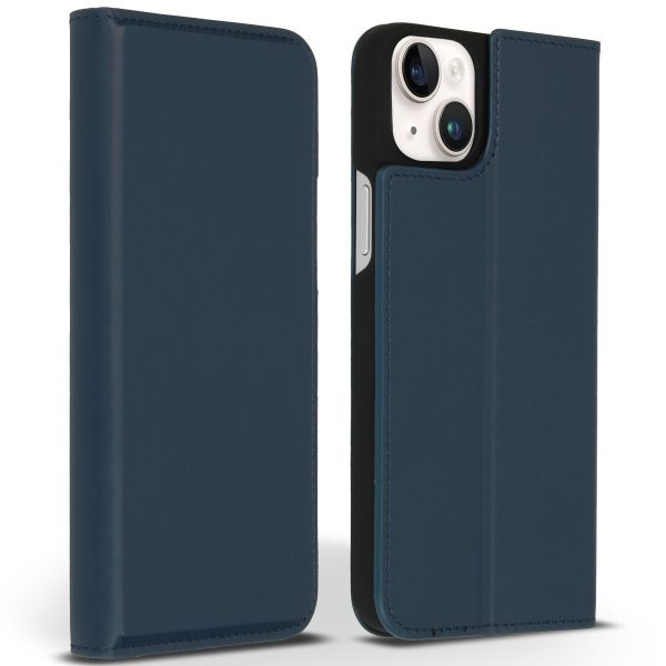 Accezz Premium Leather Slim Bookcase iPhone 14 Plus - Donkerblauw