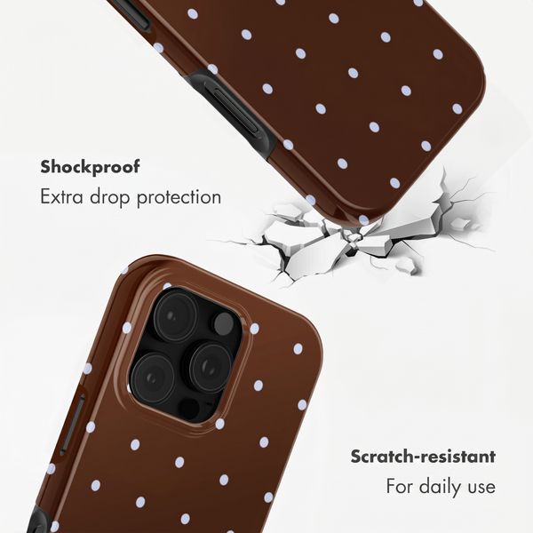 Selencia Vivid Back Cover with MagSafe Apple iPhone 16 Pro - Happy Dots Chocolate