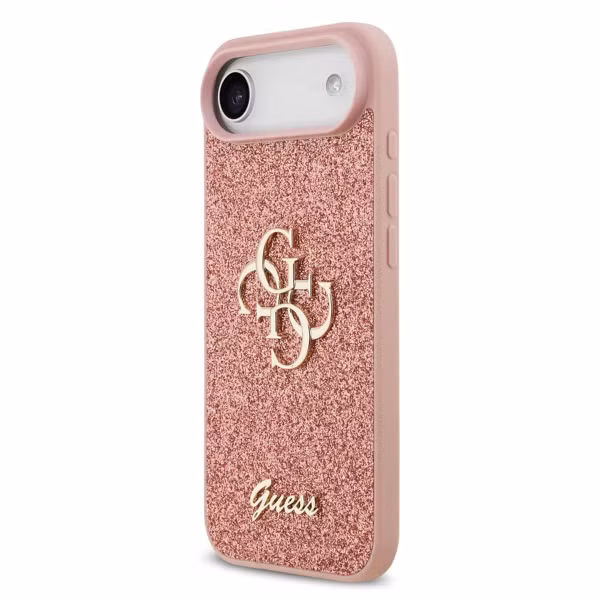 Guess 4G Metal Logo Glitter Backcover Apple iPhone Air - Roze