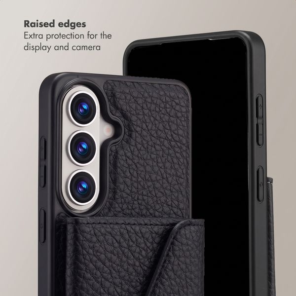 Selencia Sera Phone Case with Cord and Envelope Card Holder Samsung Galaxy A27 (5G) - Black