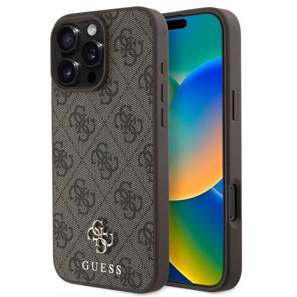 Guess 4G Metal Logo Backcover MagSafe iPhone 16 Pro Max - Bruin