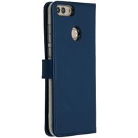 Selencia Echt Lederen Bookcase Huawei P Smart - Blauw