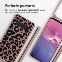 imoshion Siliconen design hoesje met koord Samsung Galaxy S10 - Animal Pink