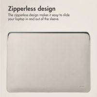 Accezz Leather laptop sleeve 16 inch - Beige