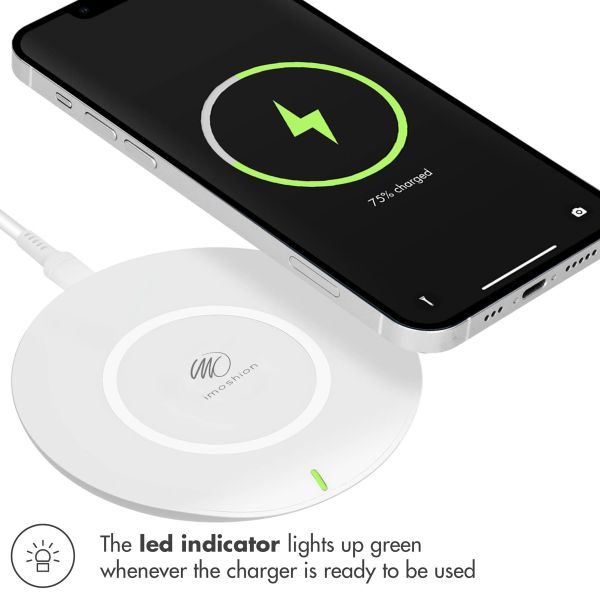 imoshion Qi Soft Touch Wireless Charger - Draadloze oplader - 10 Watt - Wit