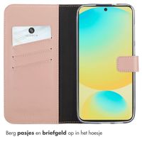 Selencia Echt Leren Bookcase Samsung Galaxy S25 FE - Dusty Pink