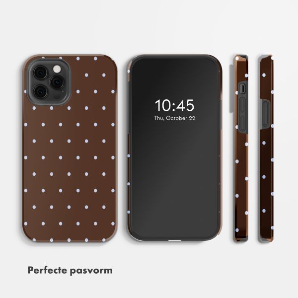 Selencia Vivid Backcover Apple iPhone 12 (Pro) - Happy Dots Chocolate