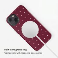 Selencia Vivid Back Cover with MagSafe Apple iPhone 13 - Happy Dots Burgundy