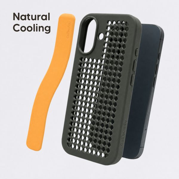 Callbuddy Hoesje met Strap Apple iPhone 17 - Camo Orange