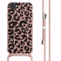 imoshion Siliconen design hoesje met koord Apple iPhone SE (2022 / 2020) / 8 / 7 - Animal Pink