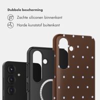 Selencia Vivid Backcover met MagSafe Samsung Galaxy S25 - Happy Dots Chocolate