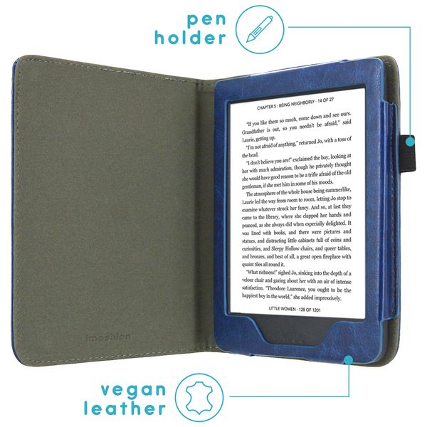 imoshion Vegan Leather Bookcase Kobo Nia - Donkerblauw