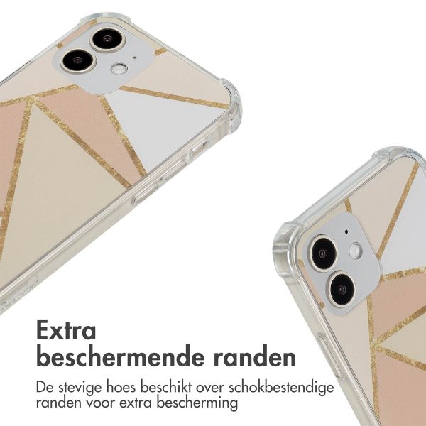 imoshion Design hoesje met koord Apple iPhone 12 (Pro) - Beige Graphic