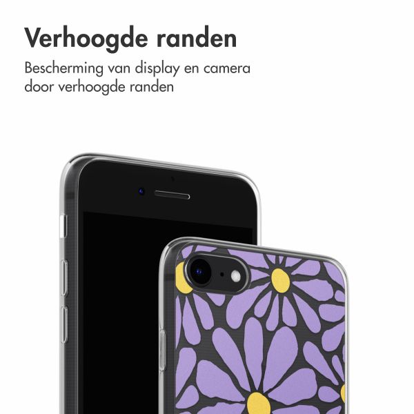 imoshion  Design hoesje iPhone SE (2022 / 2020) / 8 / 7 - Tropical Violet Flowers Connect