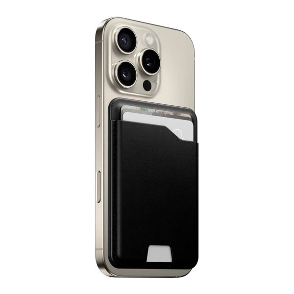 Nomad Leather Mag Wallet met Apple Find My Tracking - Black