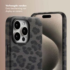 Selencia Sabi Backcover Panterprint met MagSafe Apple iPhone 15 Pro Max - Midnight Black