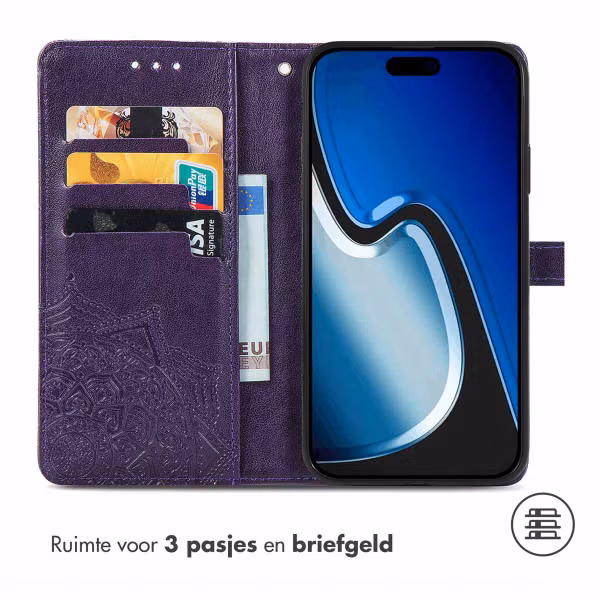 imoshion Mandala Bookcase Apple iPhone 15 - Paars