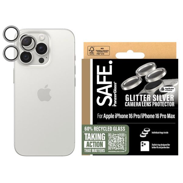 SAFE by PanzerGlass Camera Lens Protector iPhone 16 Pro / 16 Pro Max - Glitter Silver