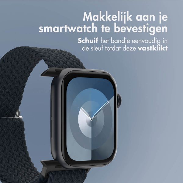 imoshion Nylon geweven bandje Apple Watch Series 1 t/m 11 / SE / Ultra (44/45/46/49 mm) - Donkergrijs